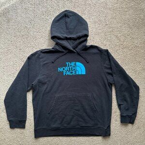North Face Sweatshirt Mens XL Hoodie Long Sleeve Black Spellout Logo